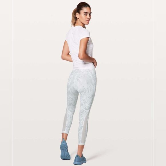 Lululemon Train Times 7/8 Pant *25" Jasmine White Multi / White 8 Leggings - Picture 3 of 10